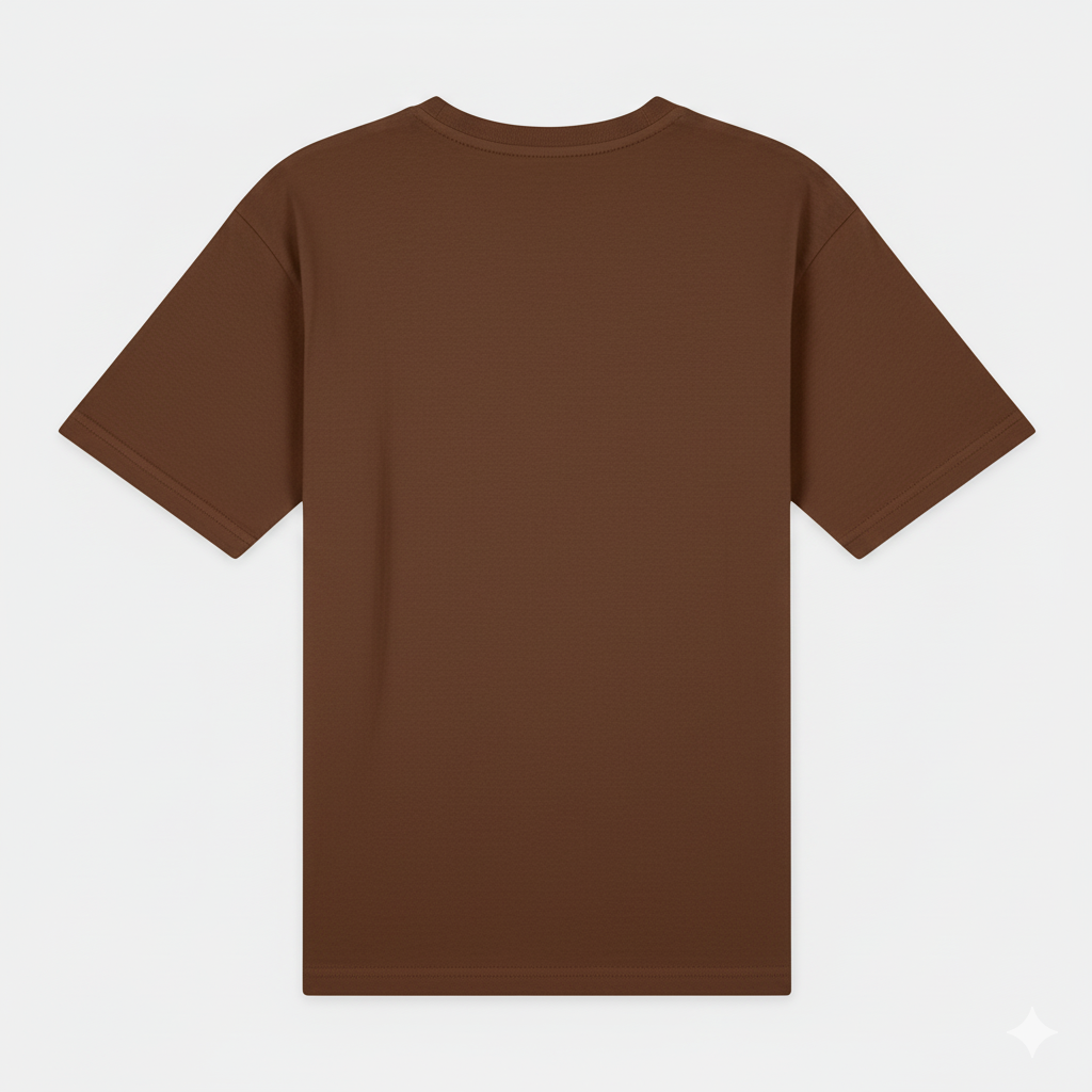 Unisex Cotton Brown T-Shirt – 180 GSM Bio-Washed